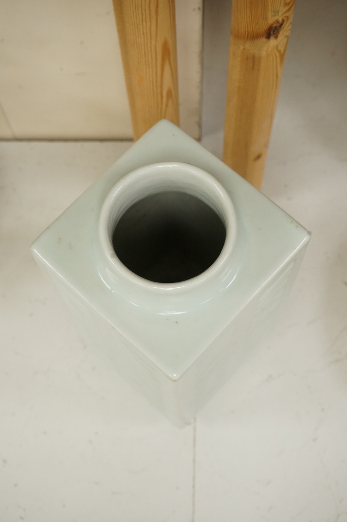 A Chinese celadon glazed cong Vase, 28cm high